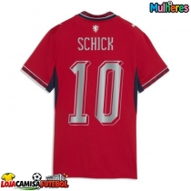 Camisa de Futebol República Checa Patrik Schick #10 Equipamento Principal Mulheres Mundo 2026 Manga Curta